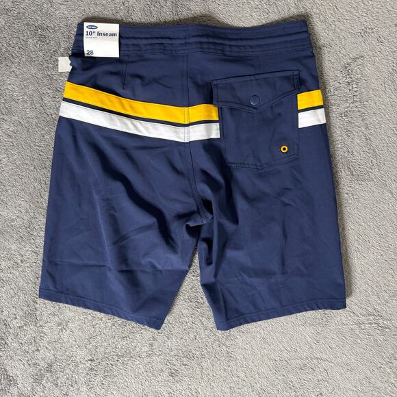 Old Navy California Board Shorts Swim Surf NWT Men's 28 Blue Striped 10" Inseam - Picture 2 of 8